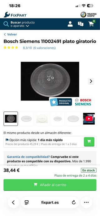 Plato giratorio para microondas