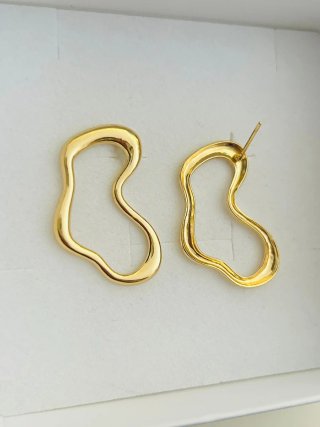 Orecchini donna oro design astratto