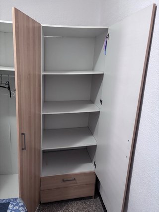 2 Armarios y 1 Cabezal de Cama Madera