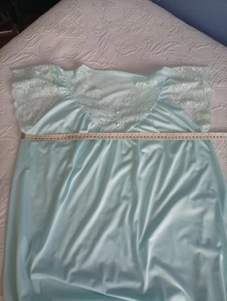 Camisón Mitjans encaje azul claro