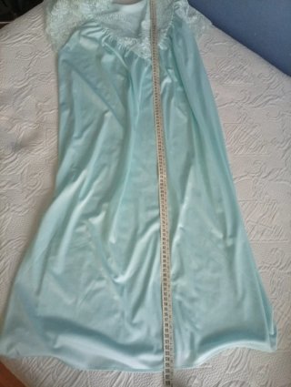 Camisón Mitjans encaje azul claro
