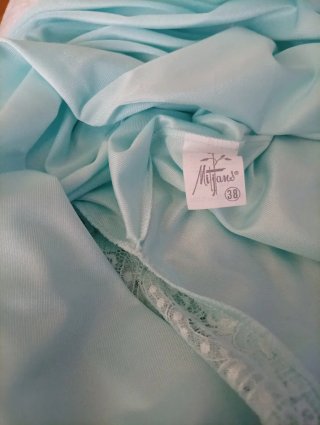 Camisón Mitjans encaje azul claro