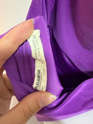 Vestido largo morado tirantes cruzados
