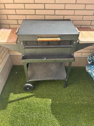 Barbacoa exterior metal y madera