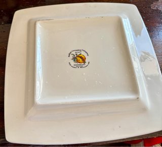 Platos porcelana decorados frutas y mariposas