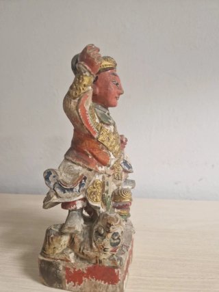 Antigua Figura De Altar China - Madera Tallada