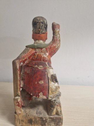 Antigua Figura De Altar China - Madera Tallada