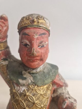 Antigua Figura De Altar China - Madera Tallada
