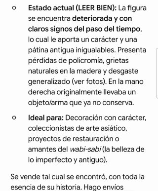 Antigua Figura De Altar China - Madera Tallada