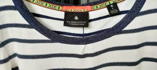 Maison Scotch Jersey Rayas Azul Blanco