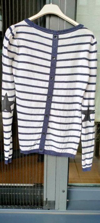 Maison Scotch Jersey Rayas Azul Blanco