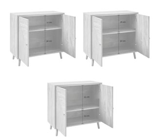 Aparador EDE 2 puertas efecto lamas L80cm