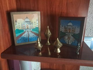 Conjunto Cajas Madera e Inciensarios Taj Mahal