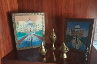 Conjunto Cajas Madera e Inciensarios Taj Mahal