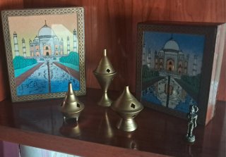 Conjunto Cajas Madera e Inciensarios Taj Mahal