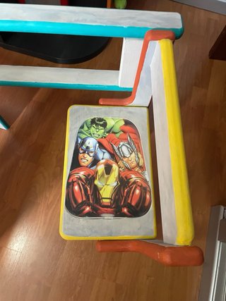 Pupitre infantil madera superhéroes plegable