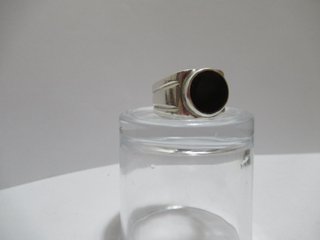 Anillo de Plata de Ley 925 con Piedra Ónix