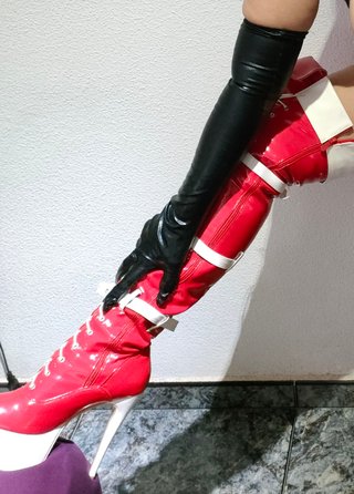 Guantes largos negros spandex tipo latex