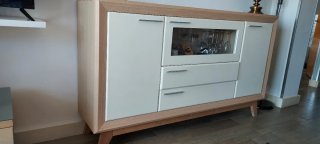 Mueble aparador TV madera y cristal