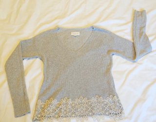 Maglia Springfield grigia finemente ricamata Taglia XS