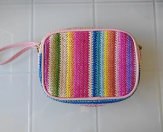 Neceser/bolso mano multicolor estilo ibicenco