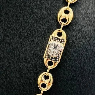 Cadena Calabrote Medusa Bicolor 18K