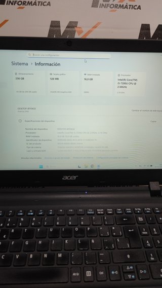 Acer i5 | 16GB RAM | SSD 240GB
