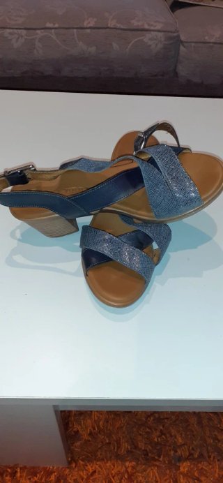 Sandalias Paula Urban Azul y Plateado