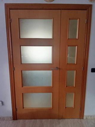 Puertas de madera con cristal