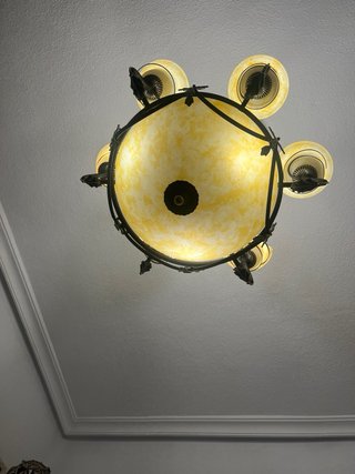 Lámpara de techo clásica cristal ámbar
