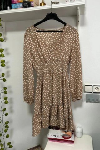 Vestido estampado manga larga talla S