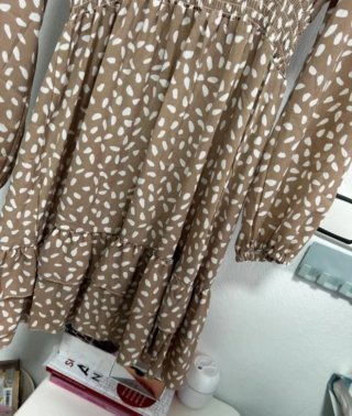 Vestido estampado manga larga talla S