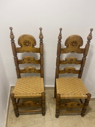 Juego de 2 sillas de madera natural