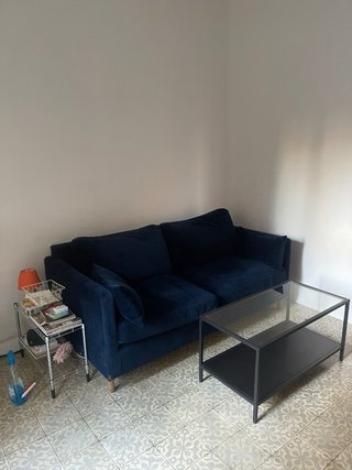 Divano a 3 posti Maison du Monde in velluto blu