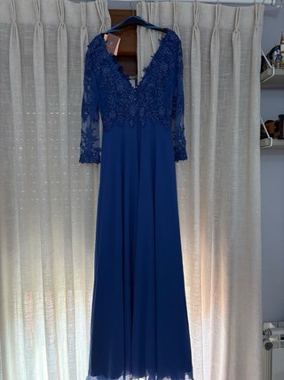 Vestido largo azul Toques