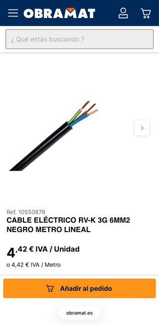 Cable Reviflex RV-K 3G 6mm2