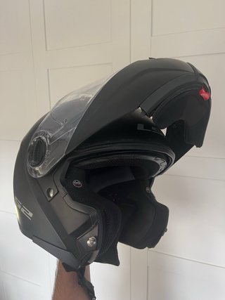 Casco Moto LS2 Negro (Gafas incorporadas) y funda