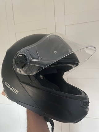 Casco Moto LS2 Negro (Gafas incorporadas) y funda