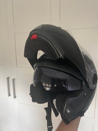 Casco Moto LS2 Negro (Gafas incorporadas) y funda