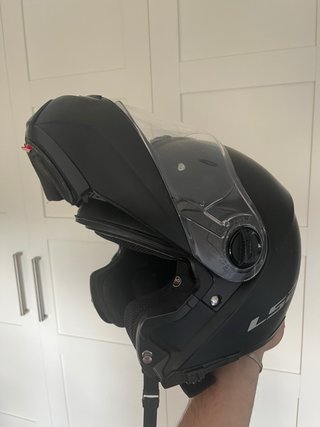 Casco Moto LS2 Negro (Gafas incorporadas) y funda