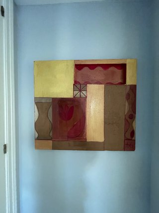 Cuadro moderno abstracto relieve madera