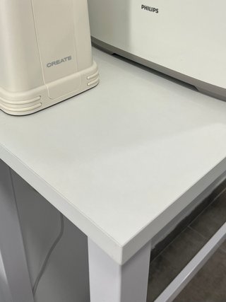 Mesa auxiliar alta cocina metal y madera