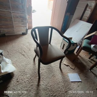 Set di poltrone da pranzo in ferro e tessuto