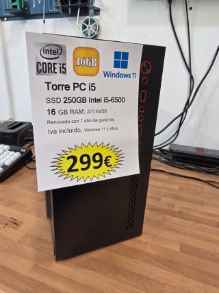 Torre PC i5 SSD 250GB 16GB RAM