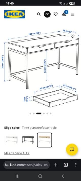 Escritorio Alex de Ikea