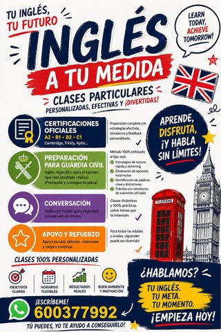 🇬🇧 Clases de inglés a tu medida!!!