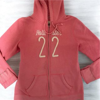 Sudadera Hollister rosa con cremallera y capucha