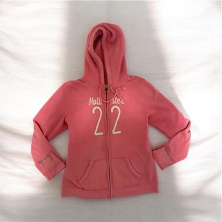 Sudadera Hollister rosa con cremallera y capucha