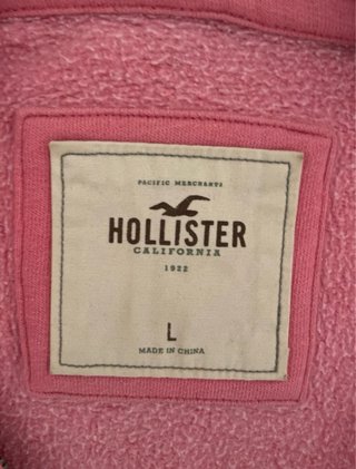 Sudadera Hollister rosa con cremallera y capucha