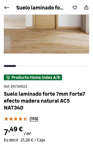 Suelo laminado AC5 7mm, parquet.